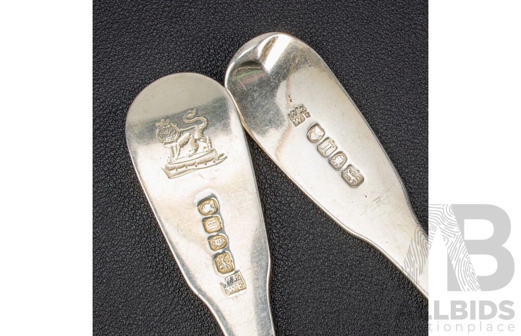 Twelve Antique Sterling Silver Forks and Tablespoons, William Eley II & William Fearn, London, 1803, Weight 959 Grams