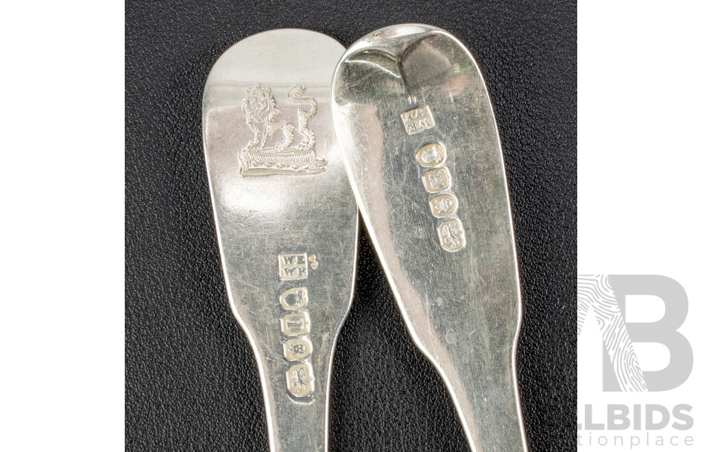 Twelve Antique Sterling Silver Forks and Tablespoons, William Eley II & William Fearn, London, 1803, Weight 942 Grams