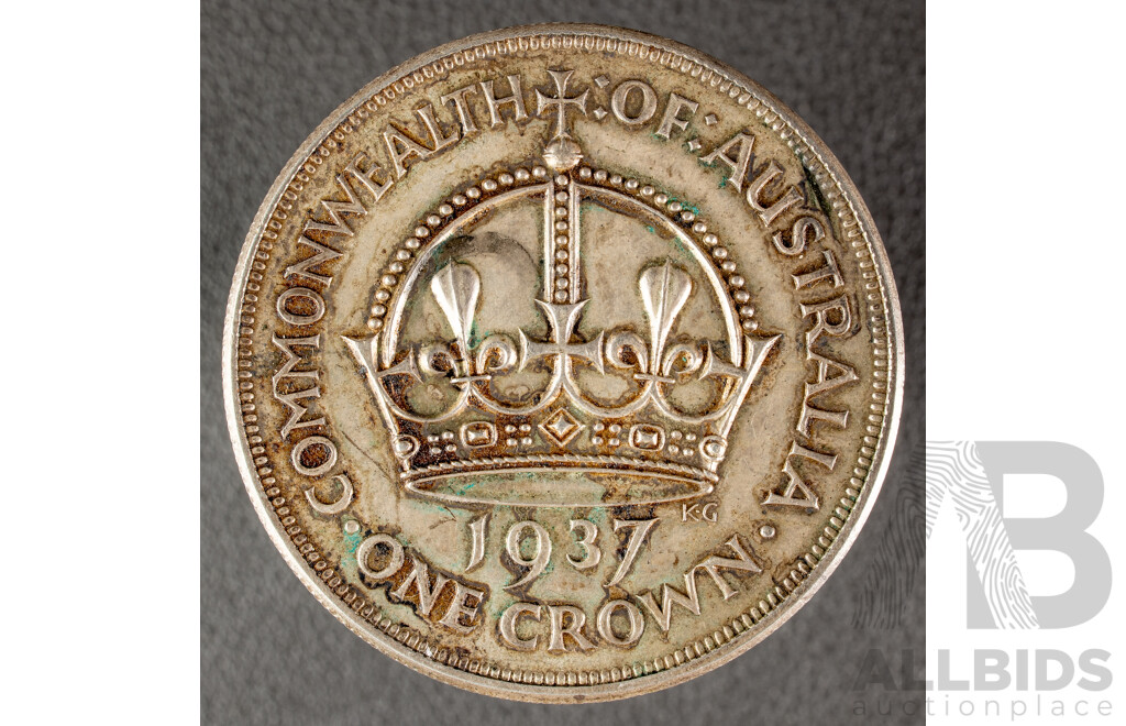 Australian 1937 KGVI Silver Crown .925