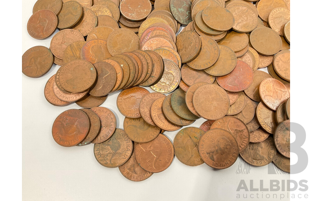Collection of Australian KGVI/QE2 Pennies, Examples Spanning 1952 to 1964