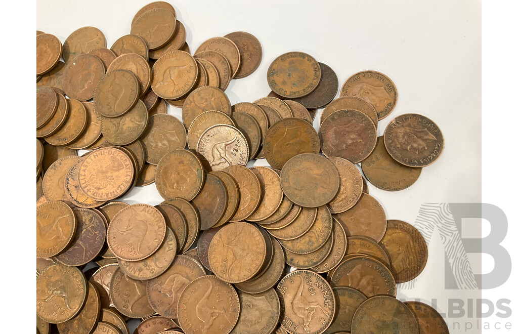 Collection of Australian KGVI/QE2 Pennies, Examples Spanning 1938 to 1957