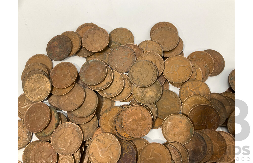 Collection of Australian KGVI/QE2 Pennies, Examples Spanning 1938 to 1957