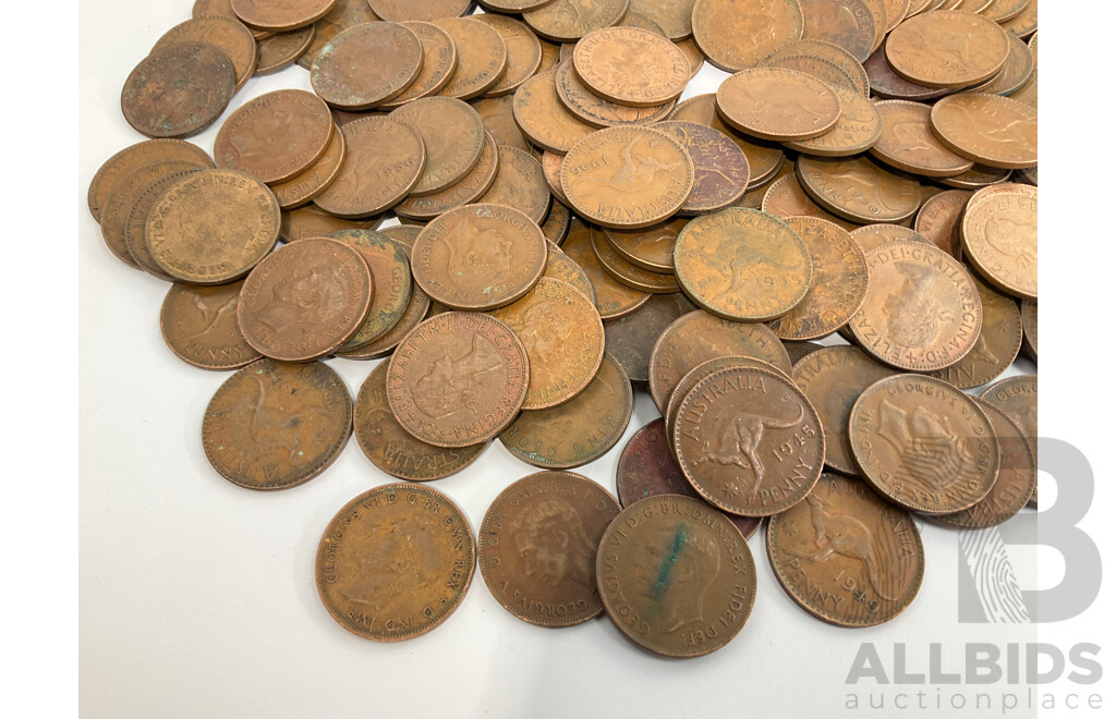 Collection of Australian KGVI/QE2 Pennies, Examples Spanning 1938 to 1957