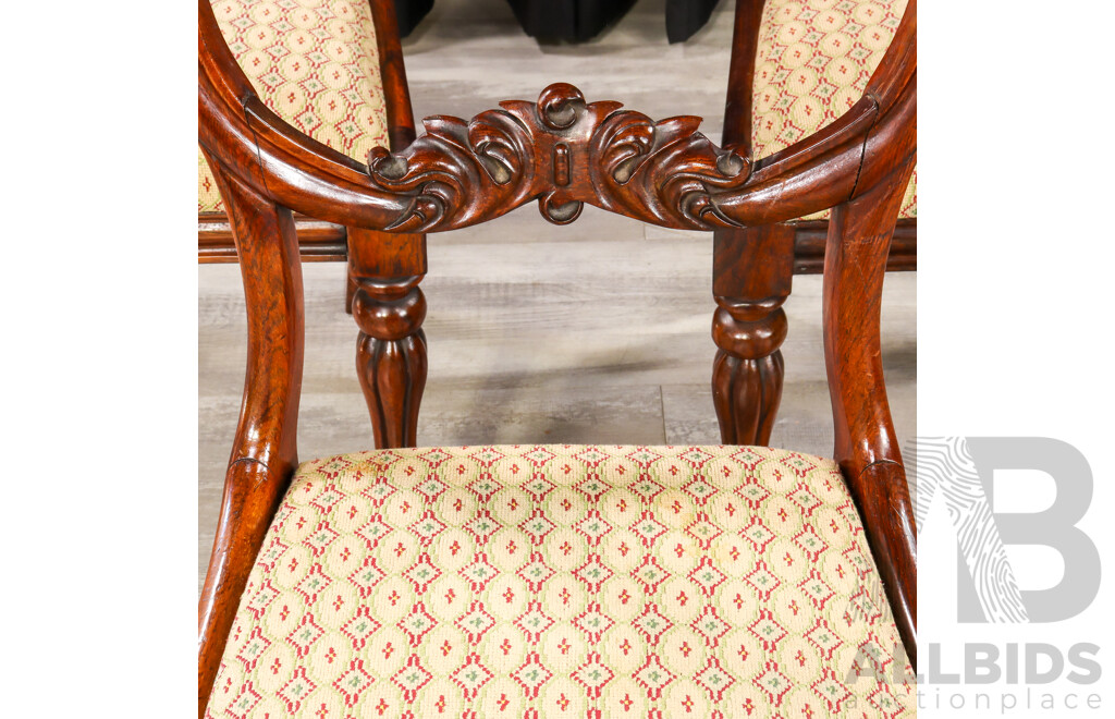Set of Five Victorian Rosewood Dining Chairs