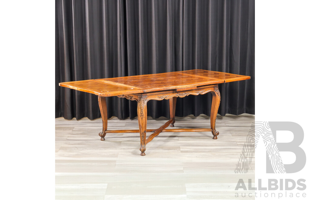 Vintage French Oak Extension Dining Table