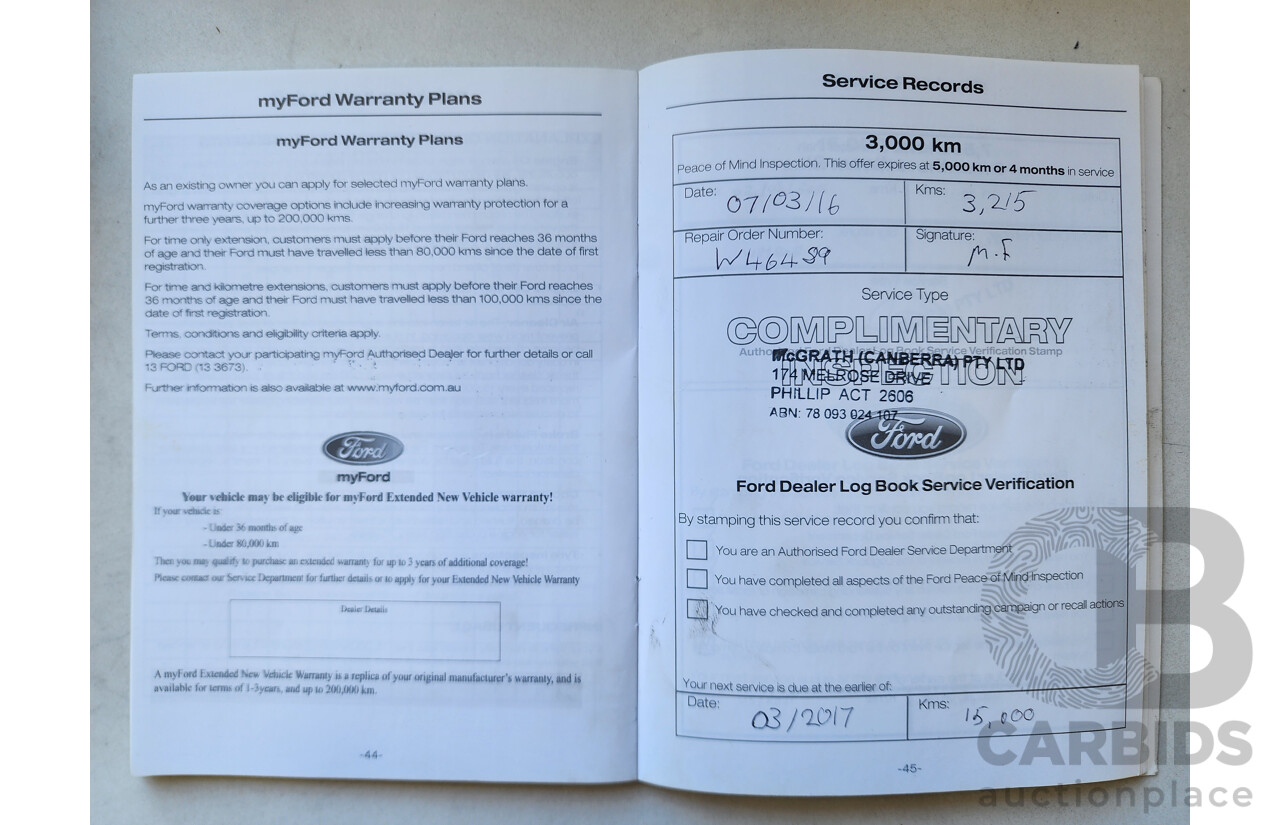 1/2016 Ford Mondeo Titanium MD 5d Hatchback White 2.0L