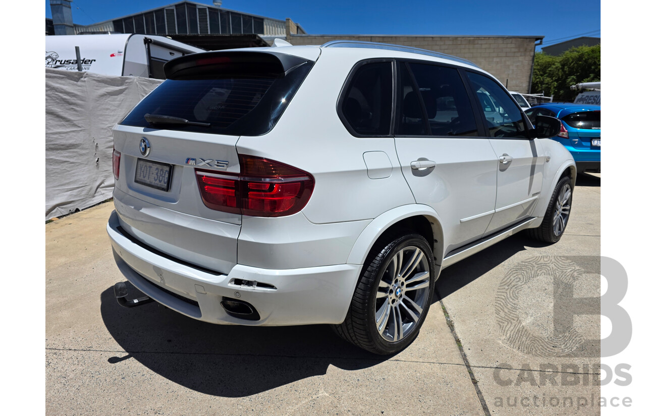07/2013 Bmw X5 xDrive30d M-sport (4x4) E70 MY12 UPGRADE 4D Wagon White Turbo Diesel 3.0L