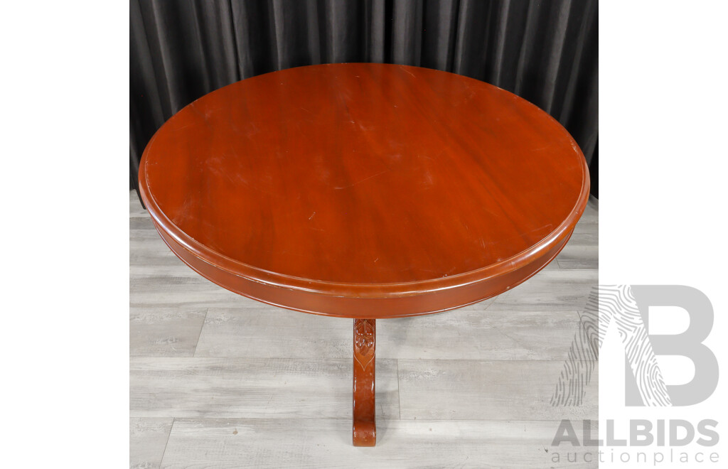 Mahogany Five Piece Dining Suite Inc Round Pedestal Table and Four Chairs by Bell Bros Furniture