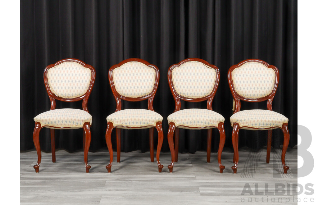 Mahogany Five Piece Dining Suite Inc Round Pedestal Table and Four Chairs by Bell Bros Furniture
