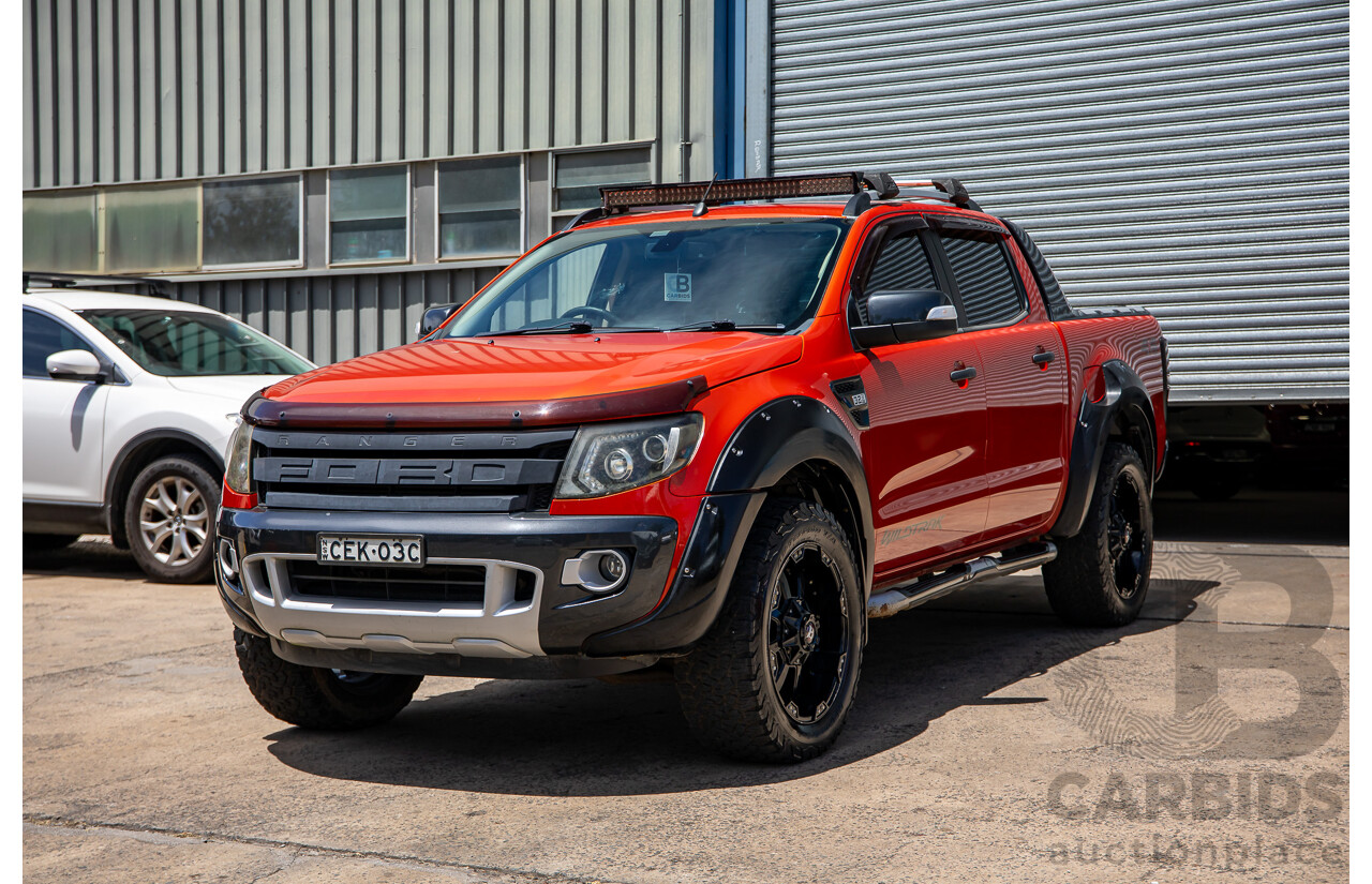9/2014 Ford Ranger Wildtrak 3.2 (4x4) PX Crew Cab Utility Chilli Orange 3.2L