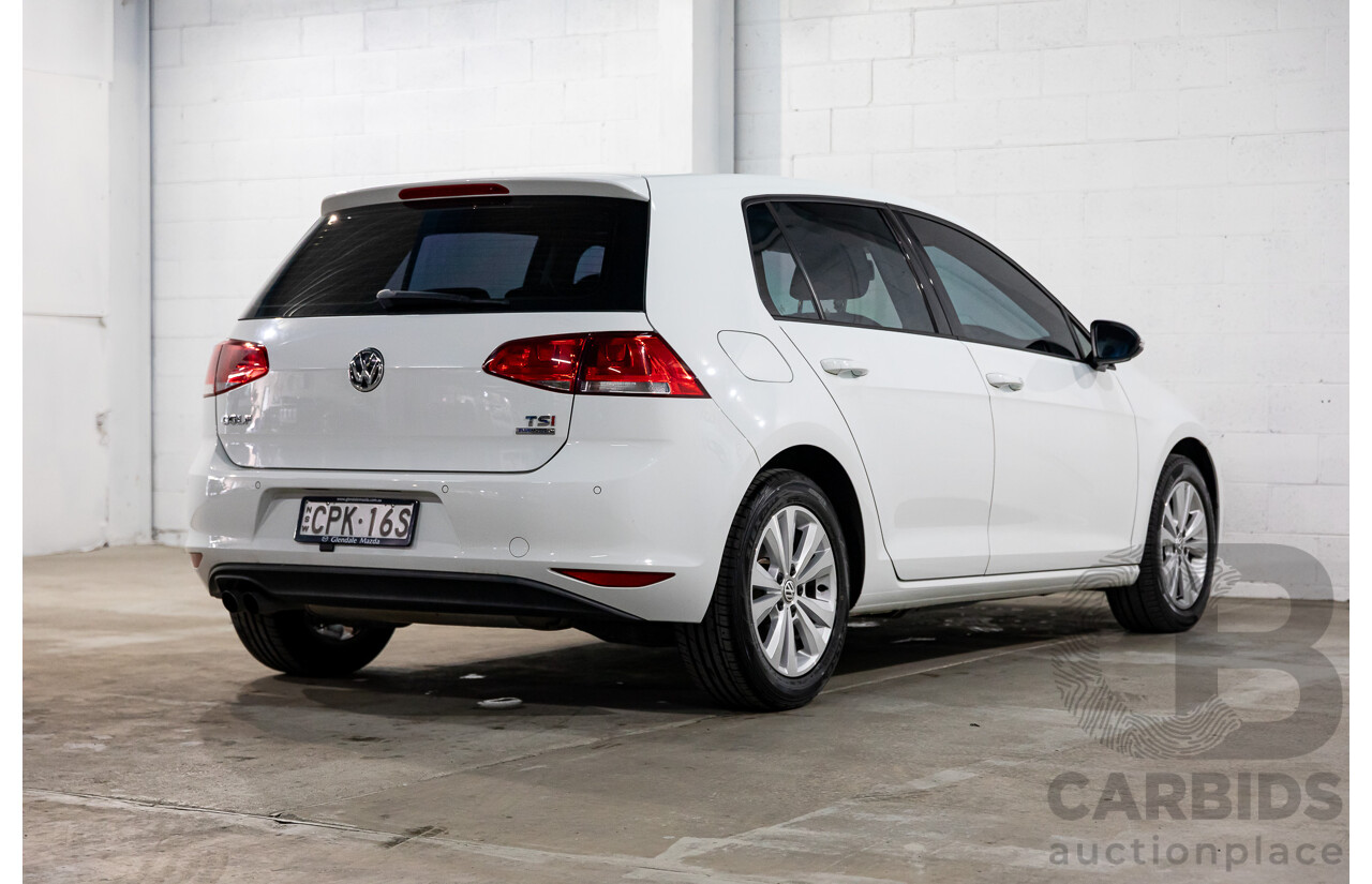 8/2013 Volkswagen Golf 90 TSI Comfortline AU 5d Hatchback Pure White Turbo 1.4L
