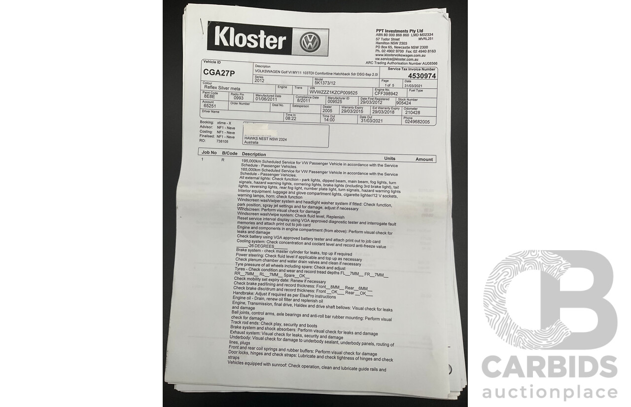 8/2011 Volkswagen Golf 103 TDI Comfortline 1K MY11 4d Wagon Reflex Silver Turbo Diesel 2.0L