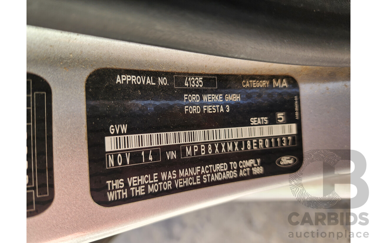 11/2014 Ford Fiesta Trend WZ 5d Hatchback Silver 1.5L