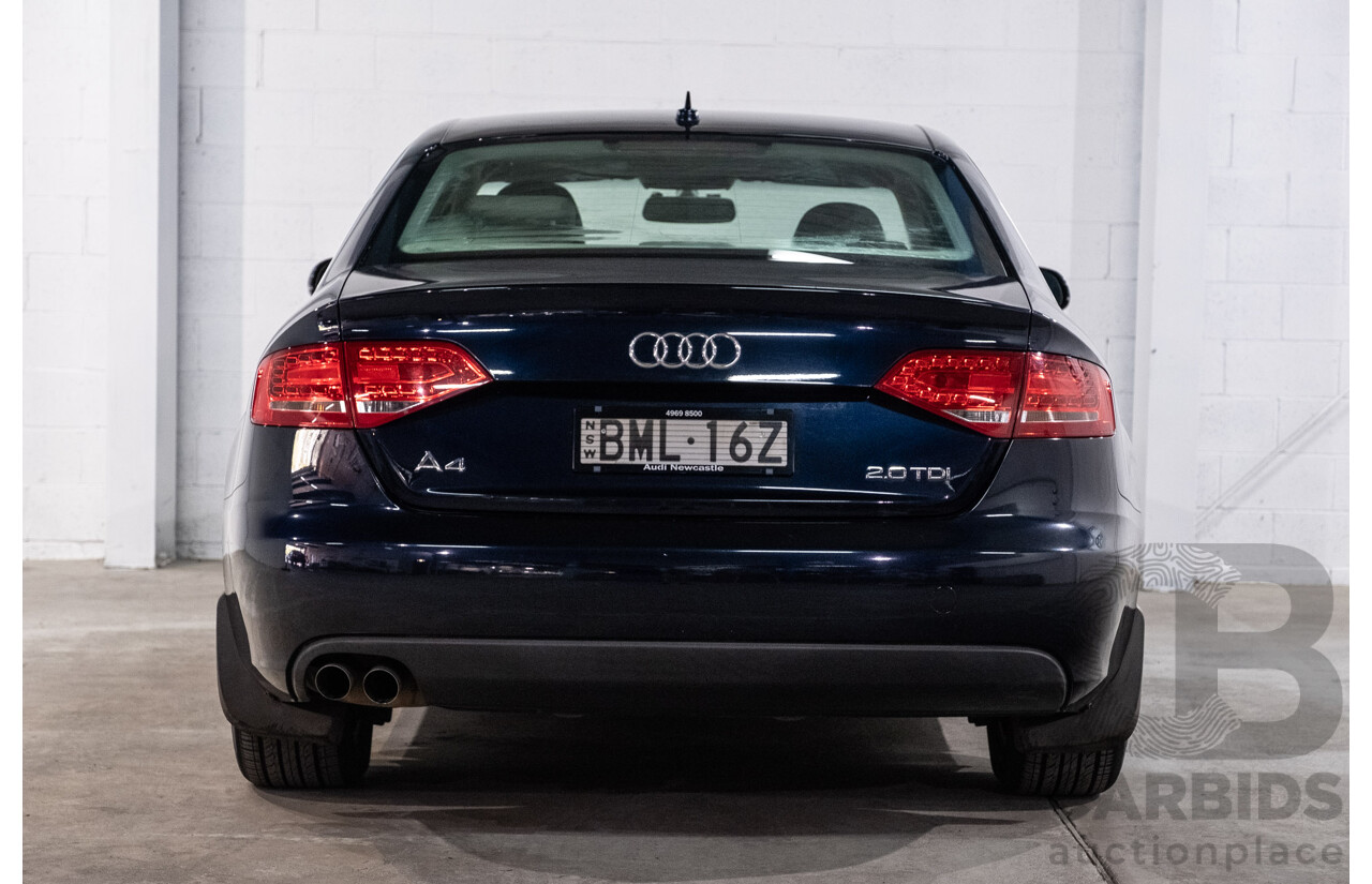 1/2010 Audi A4 2.0 TDI B8 (8K) 4d Sedan Deep Sea Blue Metallic Turbo Diesel 2.0L