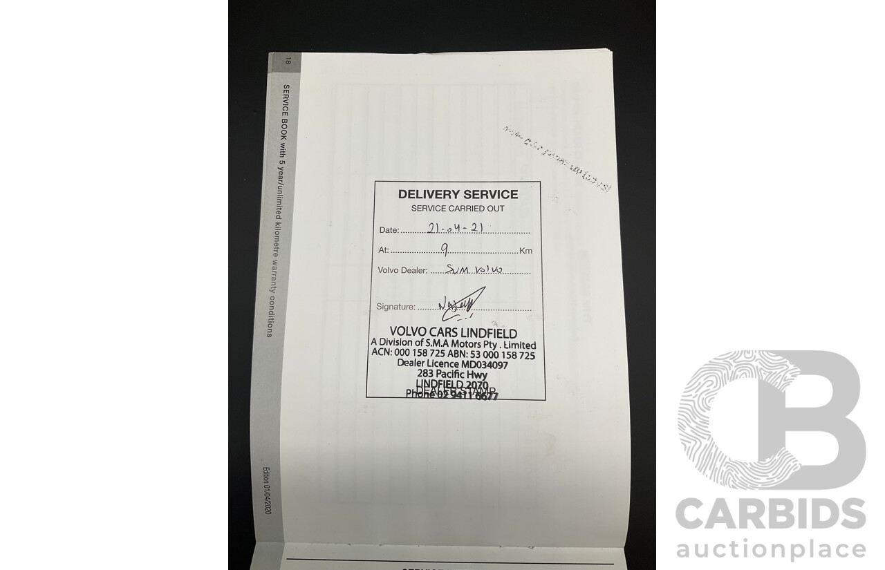 04/2021 Volvo XC90 D5 Inscription Polestar Upgrade (AWD) 256 MY21 4d Wagon Ice White Twin Turbo Diesel 2.0L