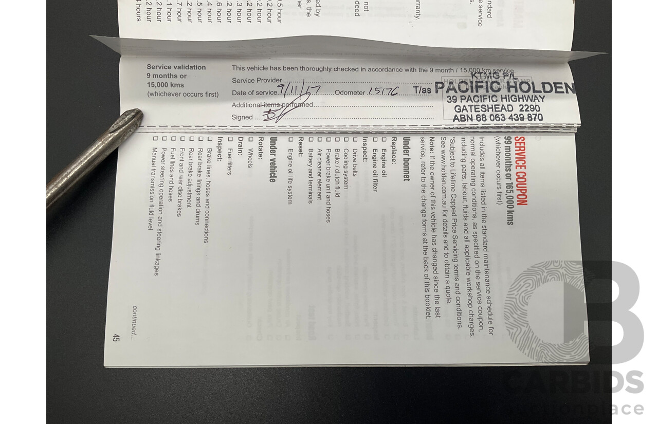 01/2017 Holden Trailblazer LTZ (4x4) RG MY17 4d Wagon Summit White Turbo Diesel 2.8L