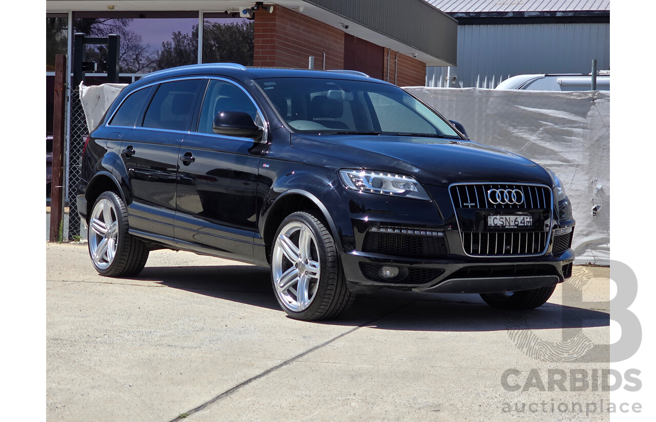 04/2014 Audi Q7 3.0 TDI S-Line Quattro (AWD) MY14 4D Wagon Black Turbo Diesel 3.0L (180kW) - 7 Seats