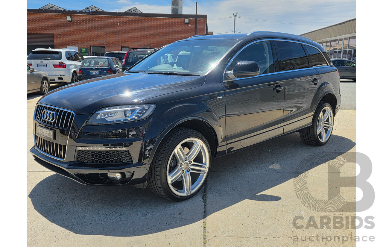 04/2014 Audi Q7 3.0 TDI S-Line Quattro (AWD) MY14 4D Wagon Black Turbo Diesel 3.0L (180kW) - 7 Seats
