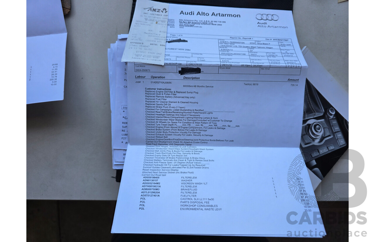 04/2014 Audi Q7 3.0 TDI S-Line Quattro (AWD) MY14 4D Wagon Black Turbo Diesel 3.0L (180kW) - 7 Seats