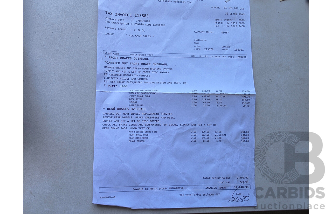 04/2014 Audi Q7 3.0 TDI S-Line Quattro (AWD) MY14 4D Wagon Black Turbo Diesel 3.0L (180kW) - 7 Seats