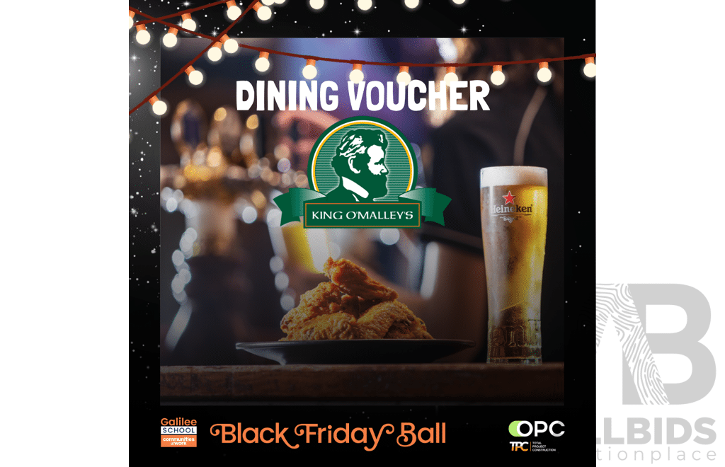 $300 Meal and Drink Voucher at King O’Malleys Irish Pub