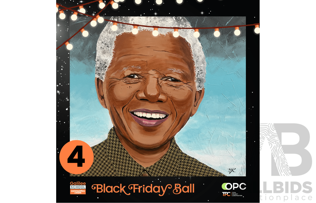 'Mandela in Multi Media' Art On Canvas By Michelle Raap