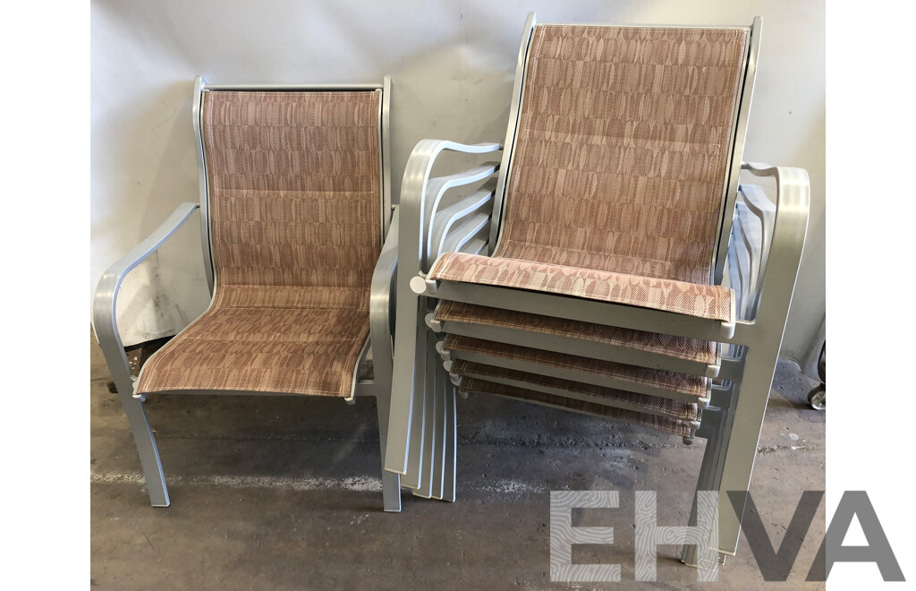 Indulgence Mesh Outdoor Dining Chairs - Lot of Six