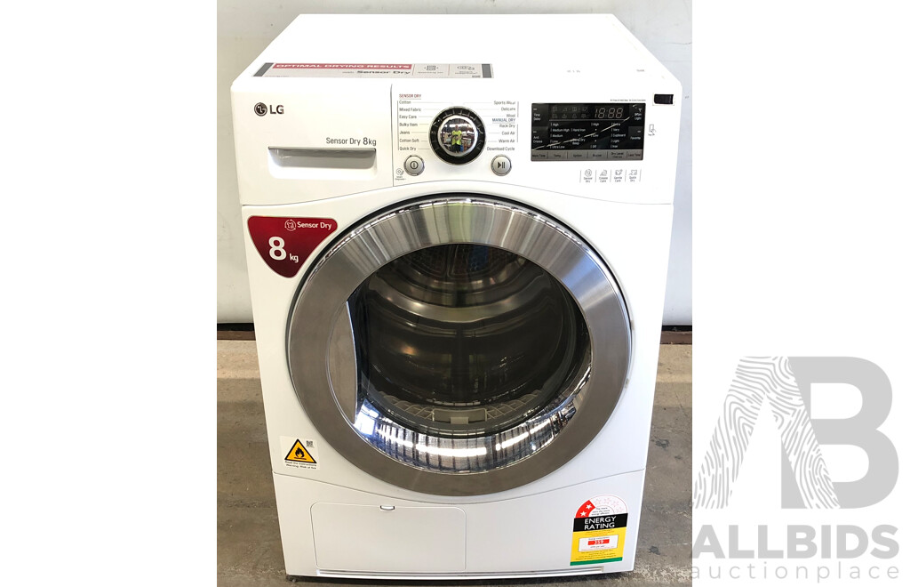 LG Sensor Dry 8kg Front Loader Condenser Clothes Dryer