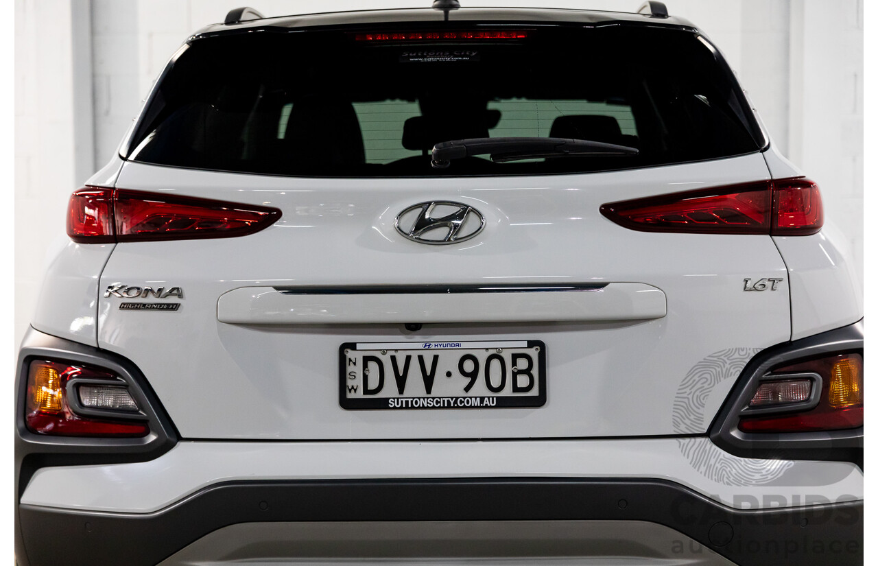 03/2018 Hyundai Kona Highlander (AWD) OS 4d Wagon Chalk White Turbo 1.6L