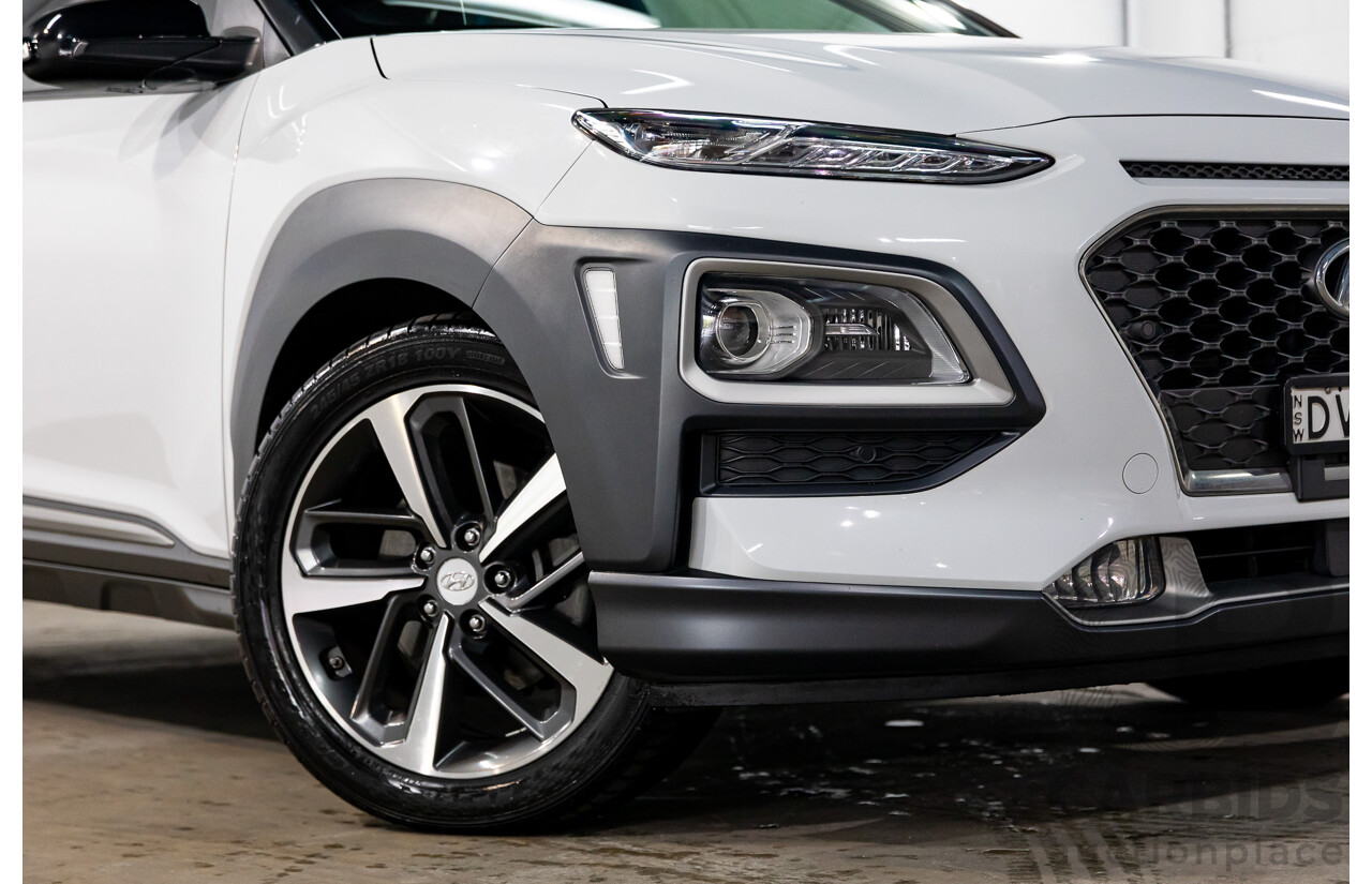 03/2018 Hyundai Kona Highlander (AWD) OS 4d Wagon Chalk White Turbo 1.6L