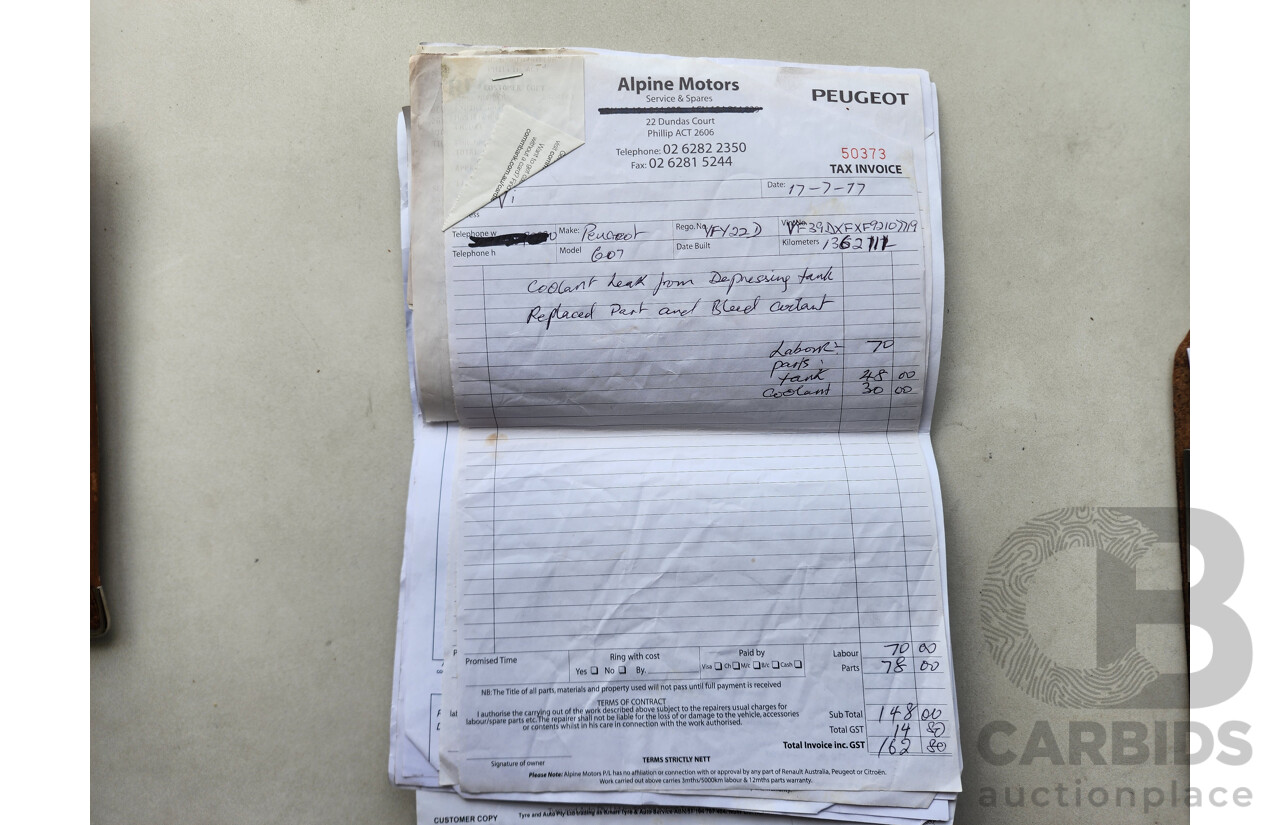 1/2005 Peugeot 607   4d Sedan Black 2.9L