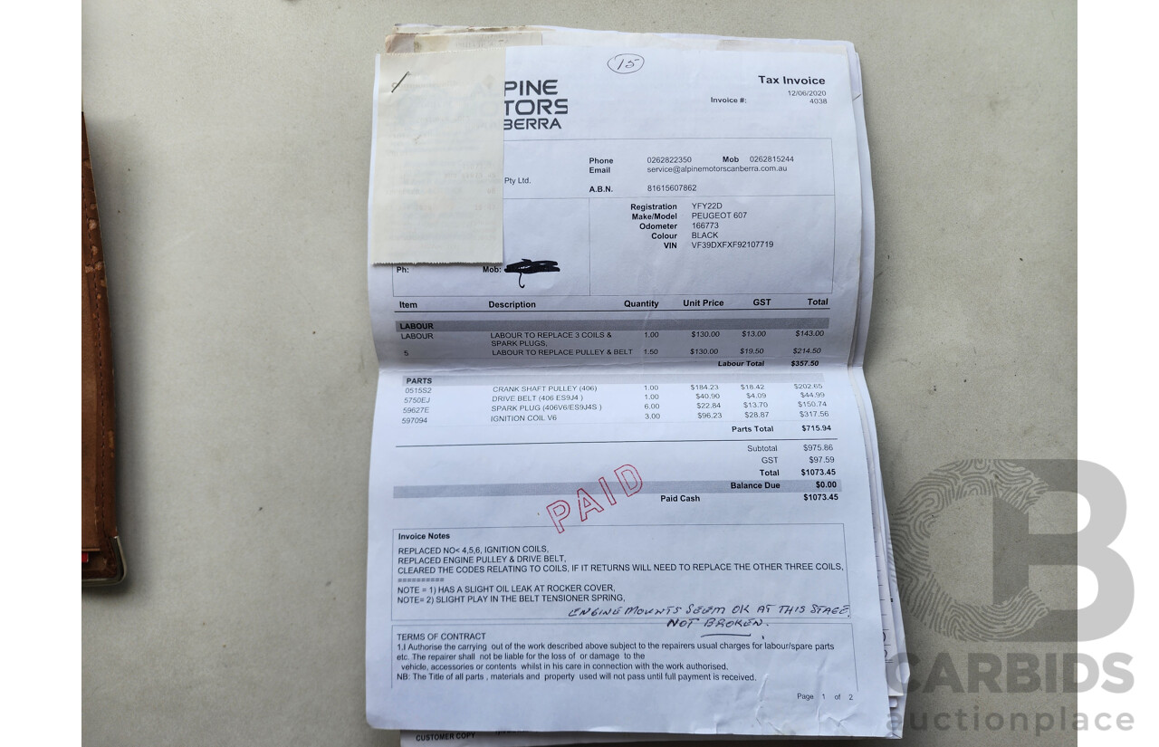 1/2005 Peugeot 607   4d Sedan Black 2.9L