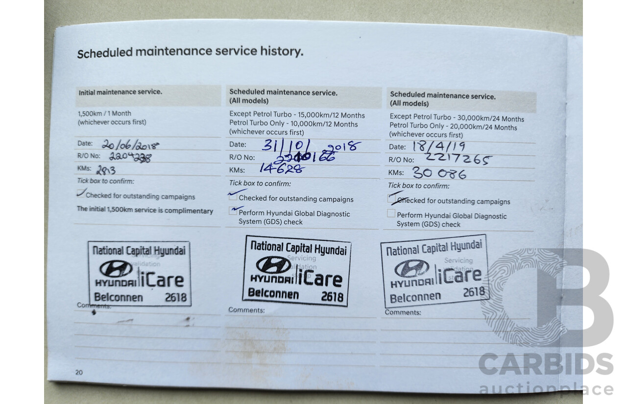 5/2018 Hyundai Kona Active (fwd) OS MY18 4d Wagon White 2.0L