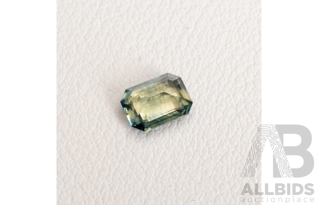 Parti Sapphire, Natural Corundum Emerald Cut Gemstone, 1.20ct, Origin Madagascar