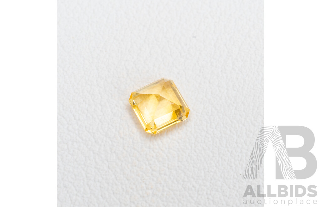 Yellow Sapphire, Natural Corundum Princess Cut Gemstone, 1.05ct, Origin Sri Lanka