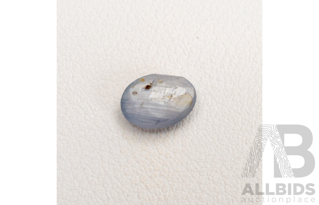 Star Sapphire, Natural Corundum Sky Blue Oval Cabochon Gemstone, 2.55ct, Origin Sri Lanka