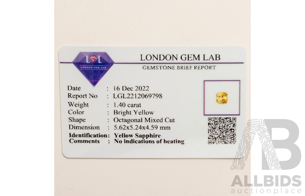 1.4ct Yellow Sapphire
