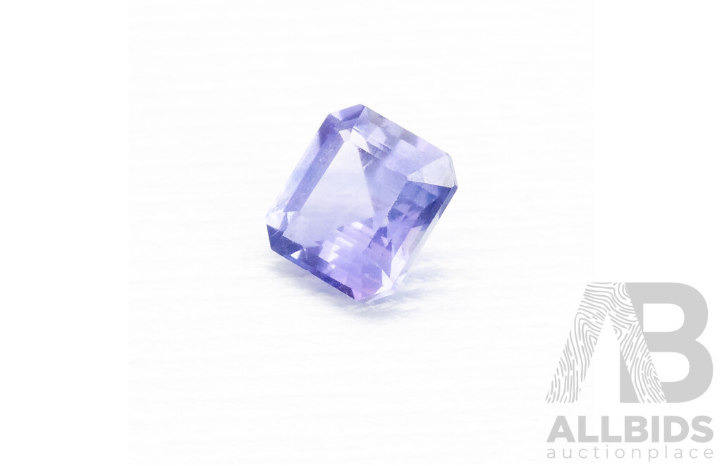1ct Elongated Asscher Cut Violet Sapphire
