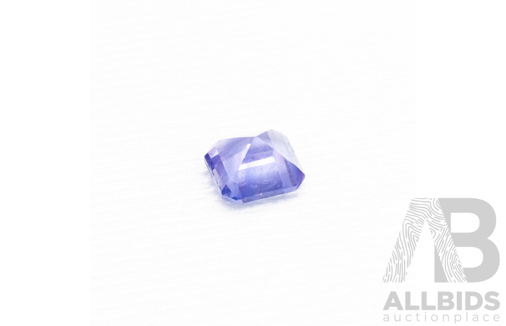 1ct Elongated Asscher Cut Violet Sapphire