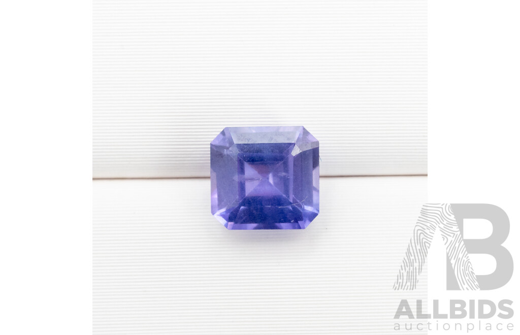 1ct Elongated Asscher Cut Violet Sapphire