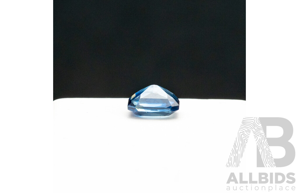 1.25ct Elongated Emerald Cut Teal Sapphire