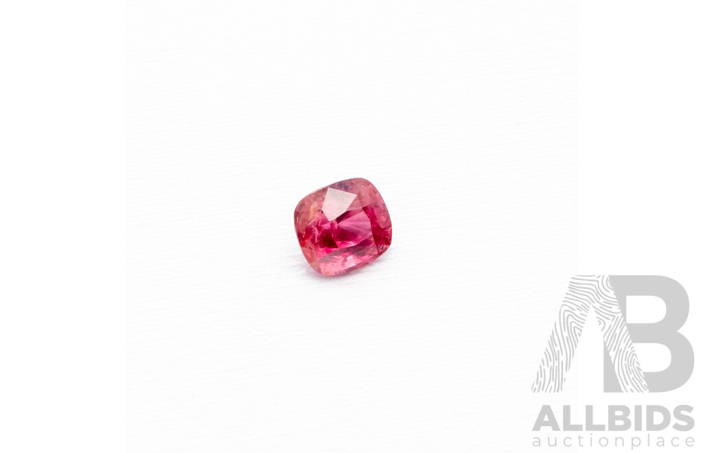 2ct Elongated Cushion Cut Orangish Pink Spinel