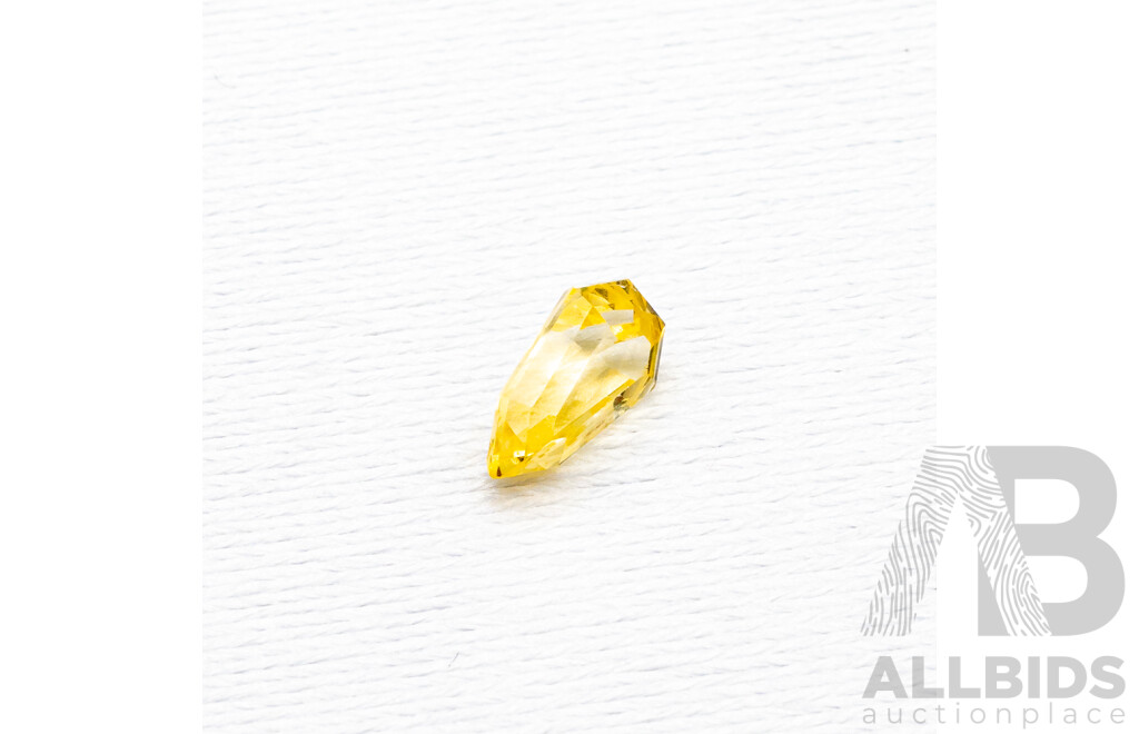 1ct Elongated Shield Cut Yellow Sapphire