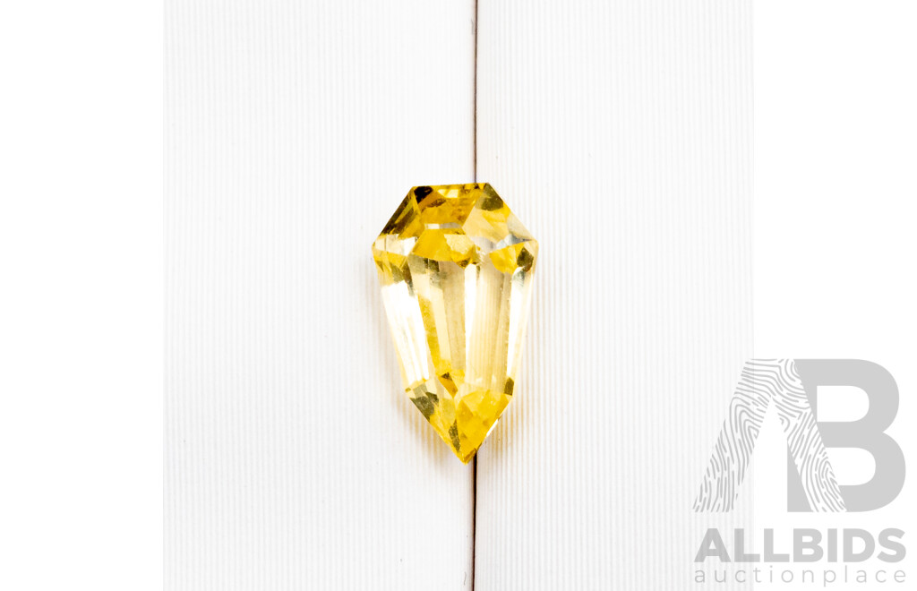 1ct Elongated Shield Cut Yellow Sapphire