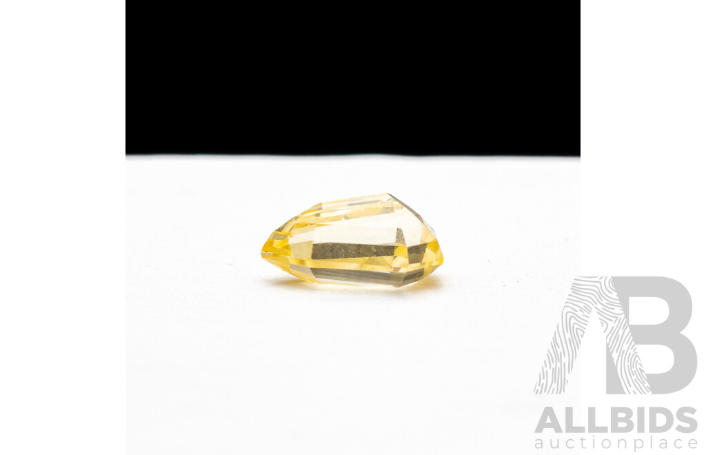 1ct Elongated Shield Cut Yellow Sapphire