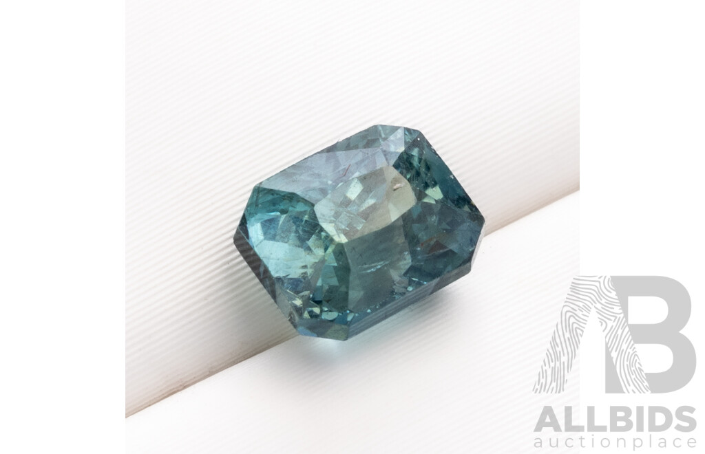 Green Sapphire, Natural Corundum Emerald Cut Gemstone, 1.2ct, Origin Madagascar