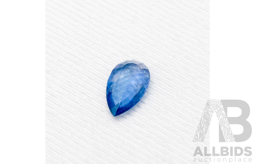 1.65ct Elongated Pear Cut Blue Sapphire