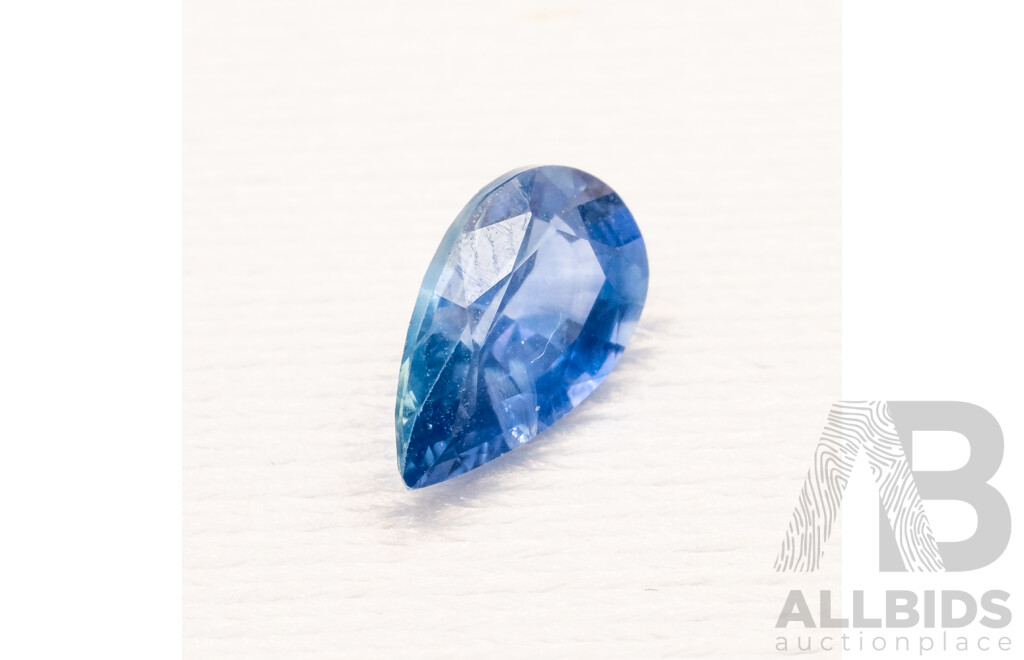 1.05ct Elongated Pear Cut Blue Sapphire