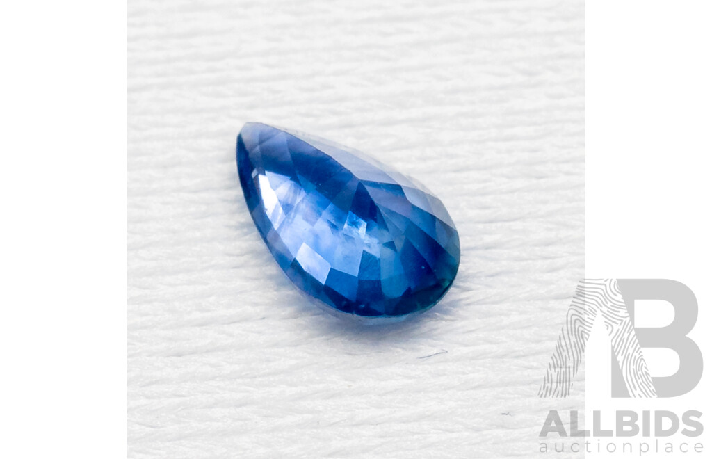 1.05ct Elongated Pear Cut Blue Sapphire