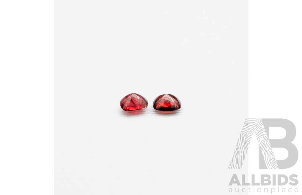 2.6ct Pair of Sugarloaf Cut Red Spinels